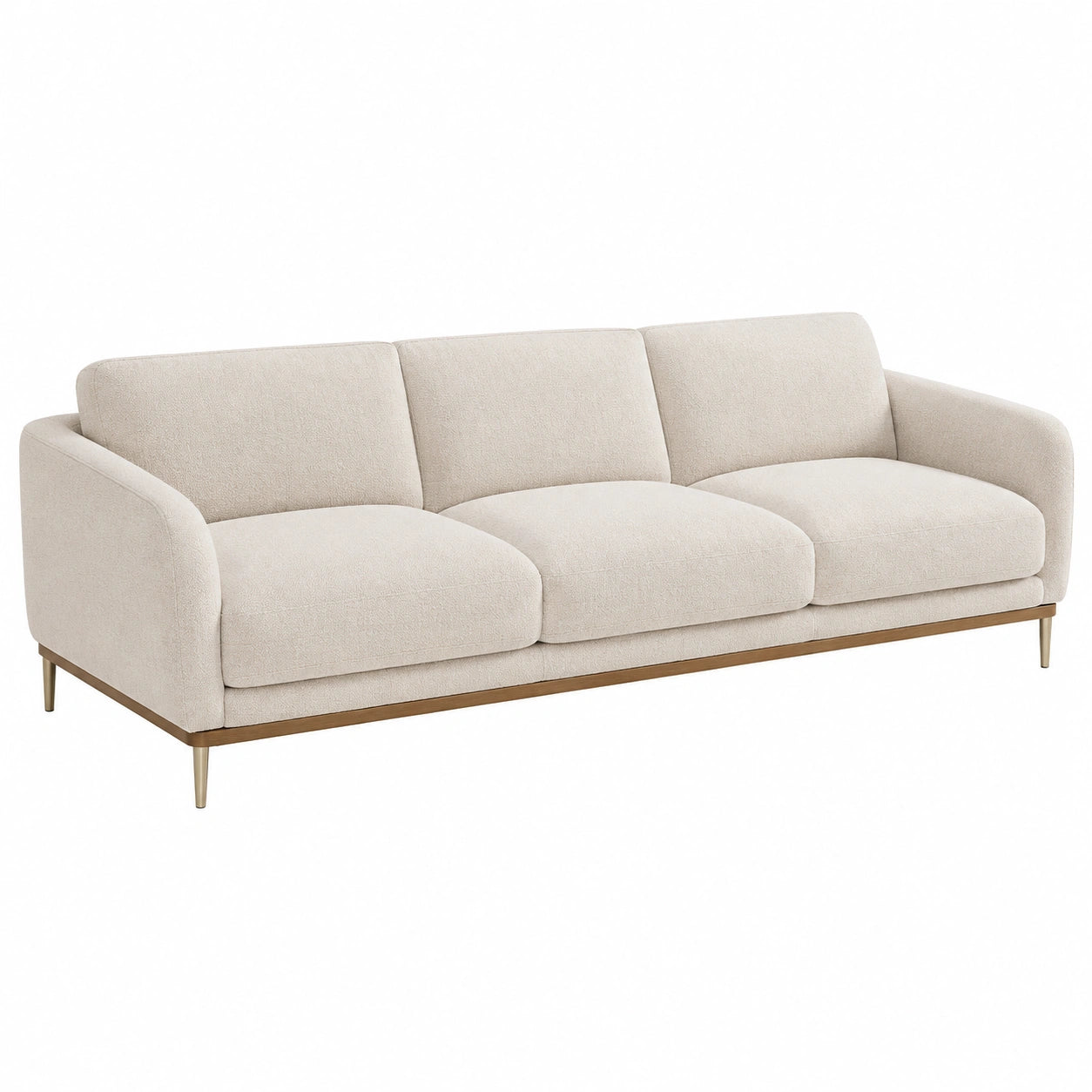 Dreisitziges Sofa aus Stoff in Beige