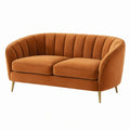 2-Sitzer Sofa Samt Metallbeine Orange