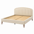 Doppelbett mit abgerundetem Kopfteil Textil Beige 200x160cm