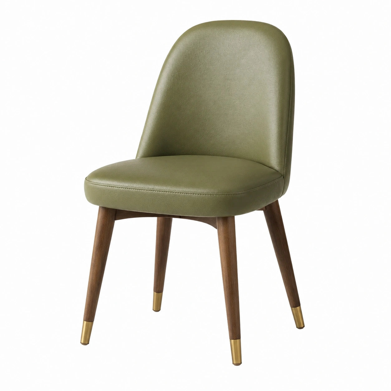 Esszimmerstuhl Massivholz PU-Leder Grün 85cm