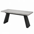 Esszimmertisch rechteckig Faserbeton Metallbeine 180x90x75 cm Grau/Schwarz