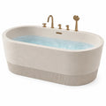Freistehende Badewanne oval Acryl 180x80x60cm Cremeweiß