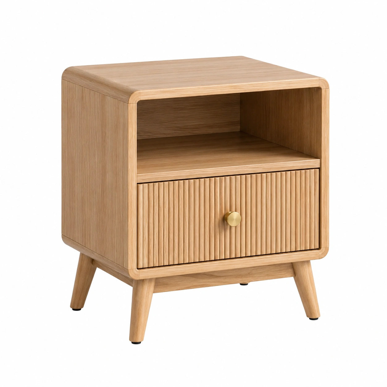 Nachttisch Eichenholz Massiv 50x40x40 cm Natur